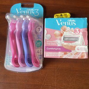 Gillette Venus Simply 3 - 4 Disposable Razors & venus confort glide blades